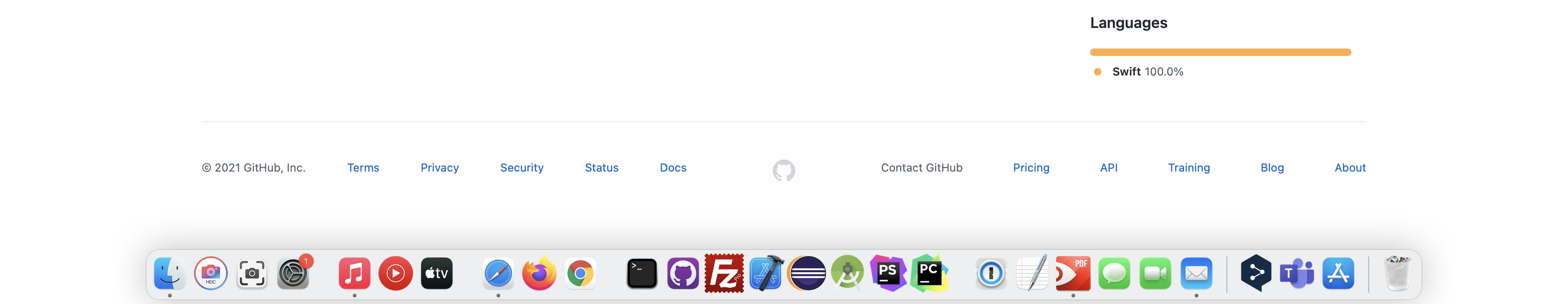 Das macOS-Dock überlagert die geöffnete App