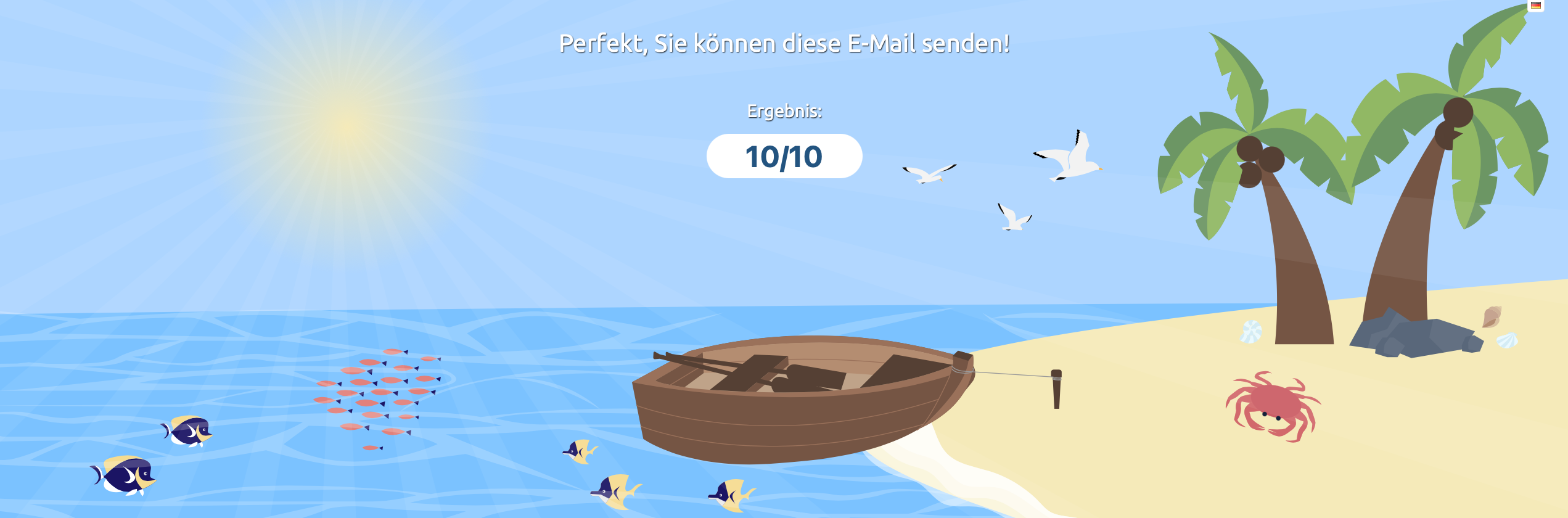 Ergebnis von Mail-Tester.com