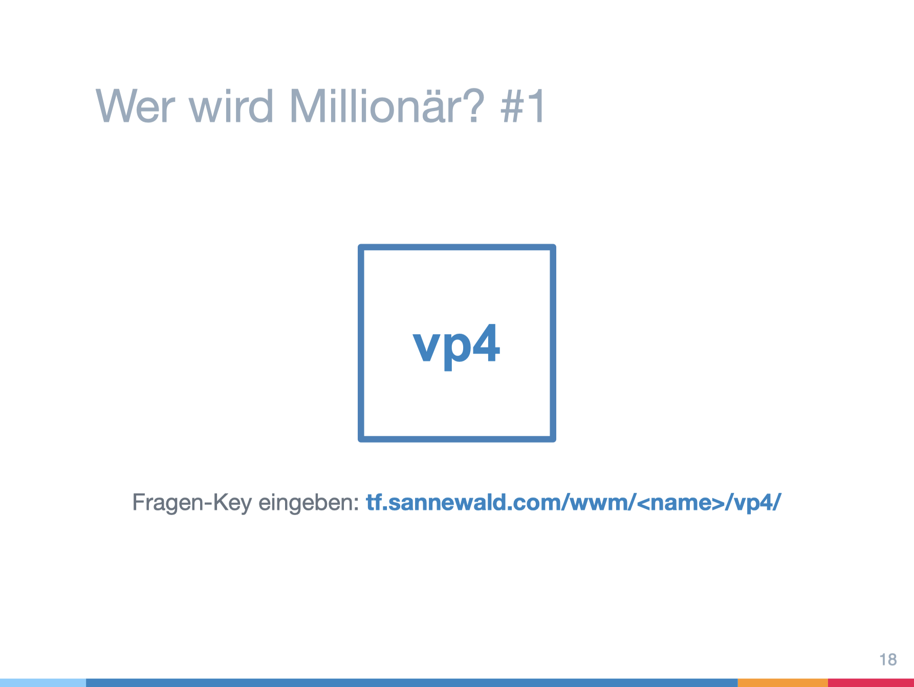 Bekanntgabe eines Fragen-Keys während der Präsentation